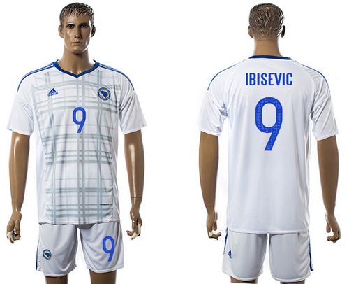 Bosnia Herzegovina #9 Ibisevic Away Soccer Country Jersey - Click Image to Close